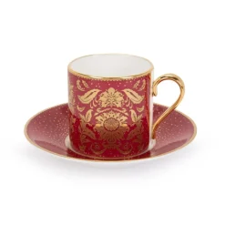 Acanthus Pink Coffee Cup And Saucer*Royal Collection Shop Clearance