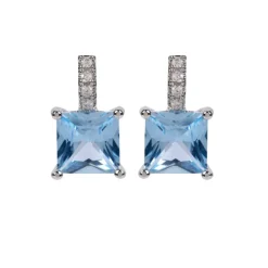 Crystal Square Drop Earrings*Royal Collection Shop