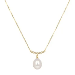 Gold Crescent Pearl Drop Necklace*Royal Collection Shop Sale