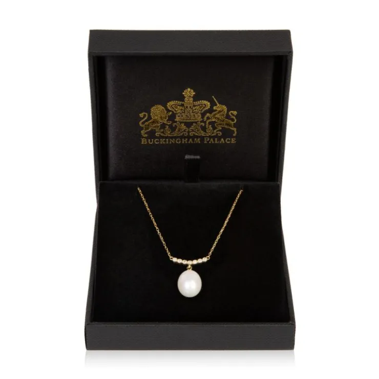 Gold Crescent Pearl Drop Necklace*Royal Collection Shop Sale