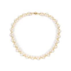 Gold Hematite And White Pearl Collar*Royal Collection Shop Outlet