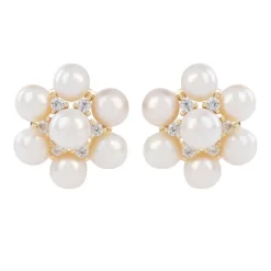 Holbein Pearl Flower Stud Earrings*Royal Collection Shop