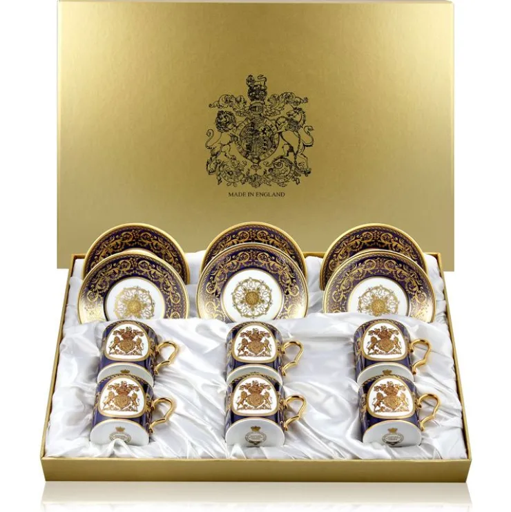 Lustre Cobalt Coffee Cup And Saucer Set*Royal Collection Shop Best