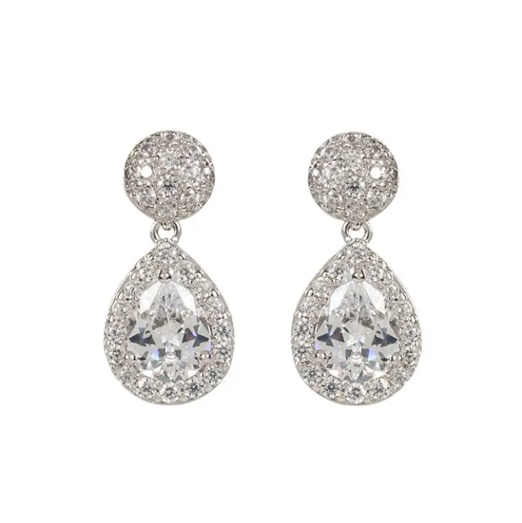 Silver Drop Teardrop Earrings*Royal Collection Shop