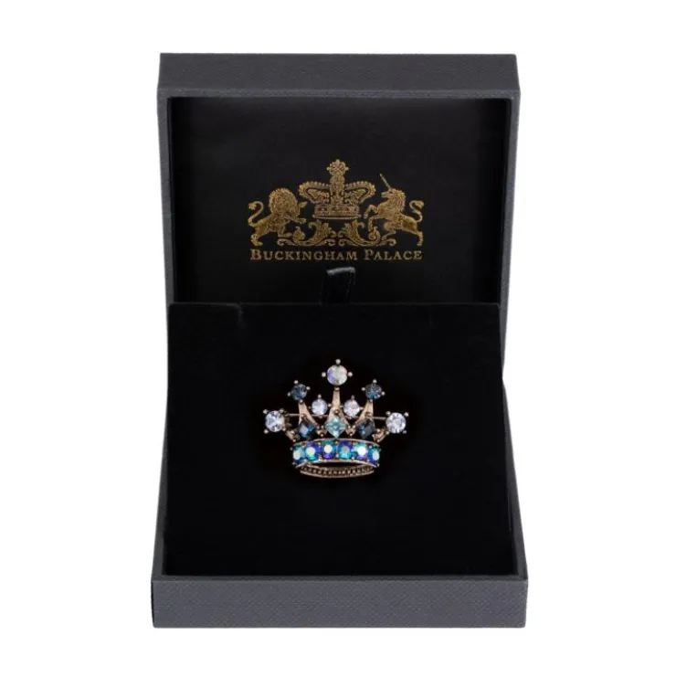 Small Blue Crystal Crown Brooch*Royal Collection Shop Sale