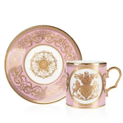 Special Edition Lustre Pink And Green Coffee Cup And Saucer*Royal Collection Shop Outlet