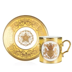 Special Edition Lustre Turquoise And Yellow Coffee Cup And Saucer*Royal Collection Shop Outlet