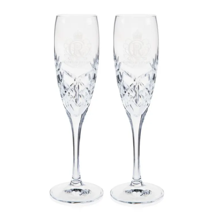 The Coronation Limited Edition Champagne Flutes*Royal Collection Shop