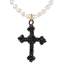 Vicki Sarge Black Cross Necklace*Royal Collection Shop Clearance