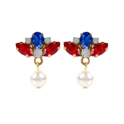 Vicki Sarge Red, White And Blue Small Drop Earrings*Royal Collection Shop New