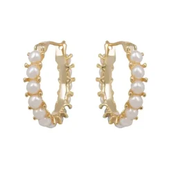 White Pearl Hoop Earrings*Royal Collection Shop Sale